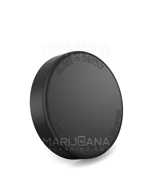 POLLEN GEAR Child Resistant Kolossus Push Down & Turn Plastic Caps w/ PE Foam Liner | 66mm - Matte Black | Sample