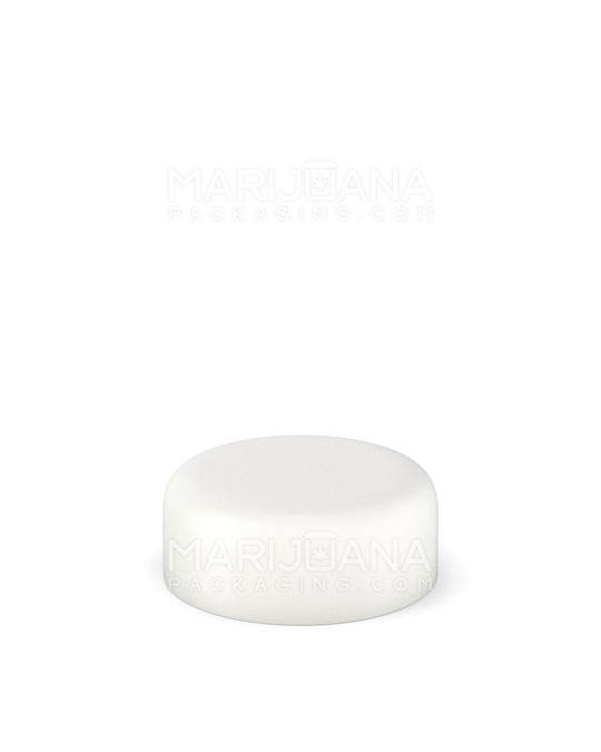 POLLEN GEAR | HiLine Child Resistant Smooth Push Down & Turn Plastic Round Caps w/ 3-Layer Liner | 29mm - Matte White - 308 Count - 3