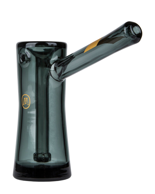 Marley Natural | Hammer Glass Bubbler w/ Thick Base | 4.5in Tall - Glass - Smoke