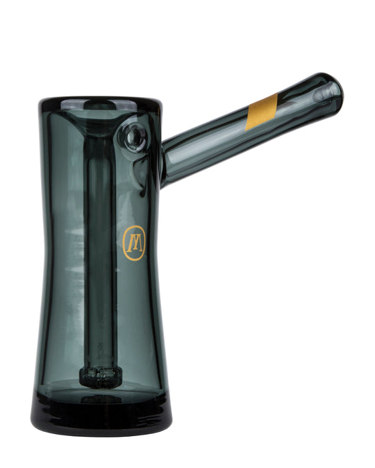 Marley Natural | Hammer Glass Bubbler w/ Thick Base | 4.5in Tall - Glass - Smoke