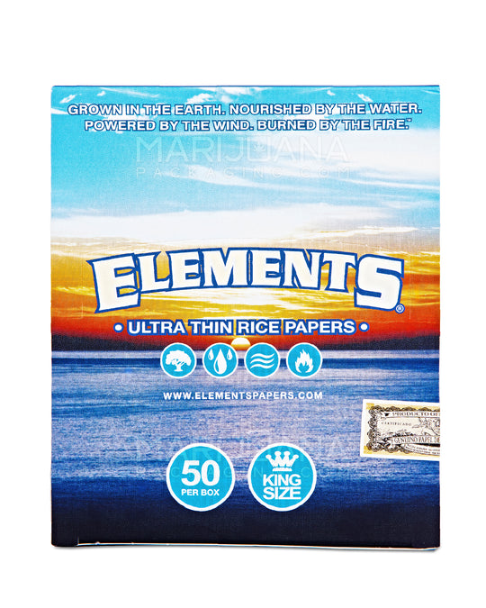 ELEMENTS | 'Retail Display' King Size Slim Ultra Thin Rolling Papers | 110mm - Rice Paper - 50 Count - 4