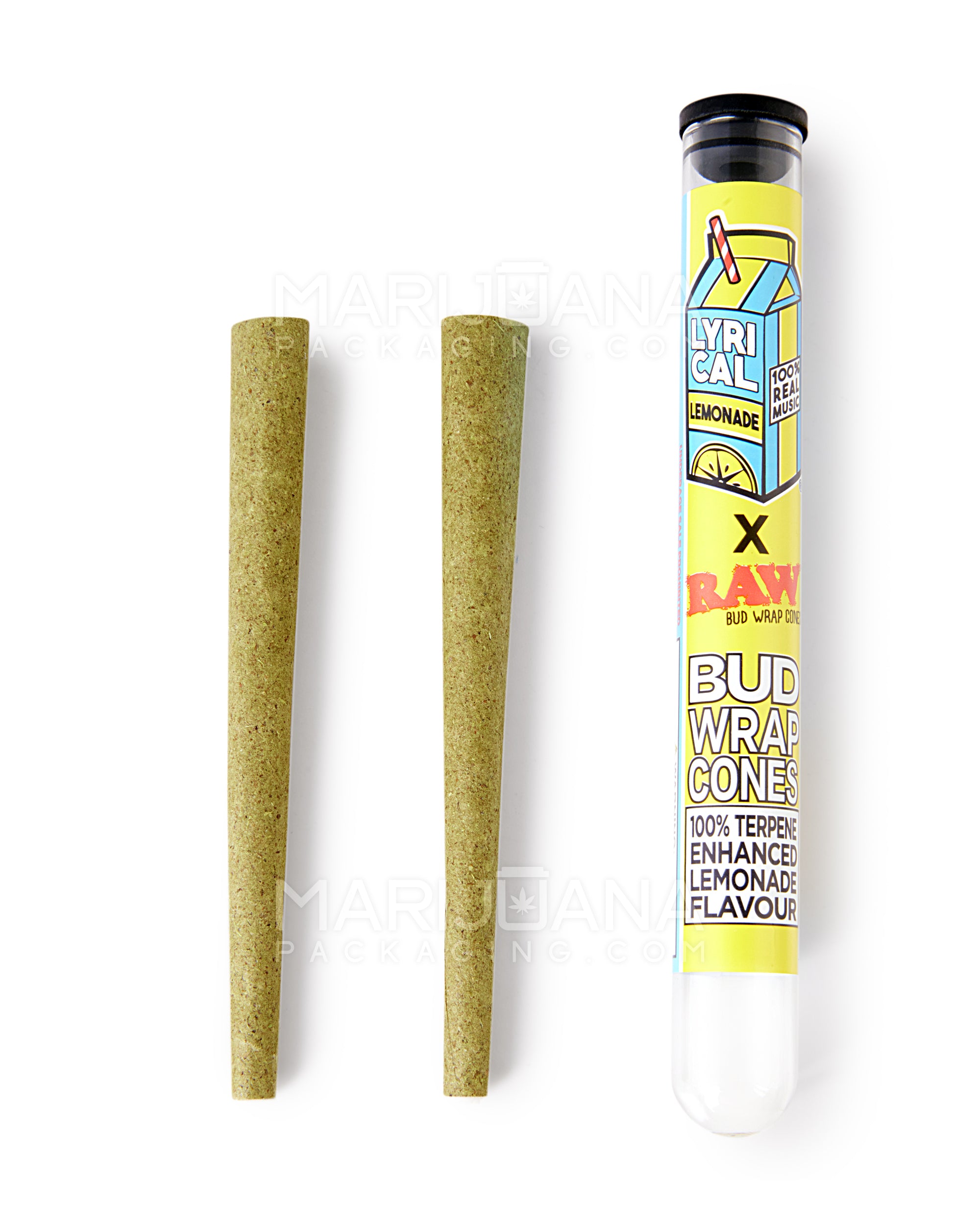 RAW | 'Retail Display' Lyrical Lemonade Terpene Organic Hemp Blunt Wraps | 109mm - Lemonade - 12 Count - 6