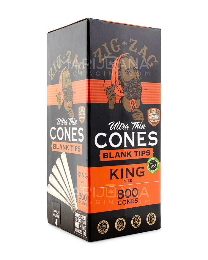 ZIG ZAG | King Size Pre-Rolled Cones w/ Blank Tips | 109mm - Ultra Thin Paper - 800 Count Image