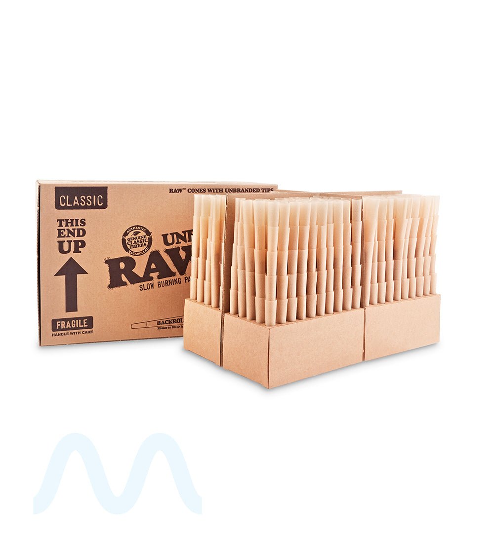 RAW | Classic 1 1/4 Size Pre - Rolled Unbranded Cones | 84mm - Unbleached Paper - 1000 Count - 4