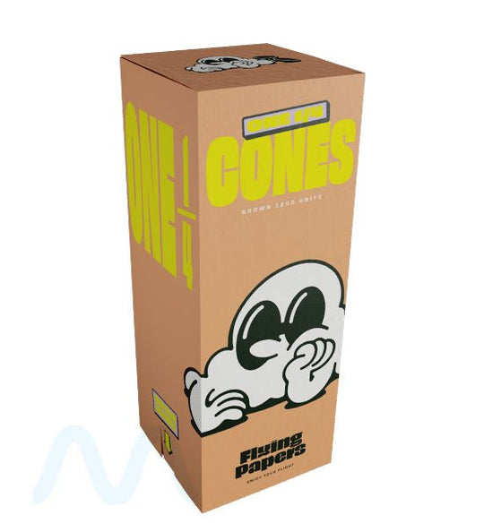 FLYING PAPERS | Classic 1 1/4 Size Pre - Rolled Cones | 84mm - Organic Brown Paper - 1200 Count - 1
