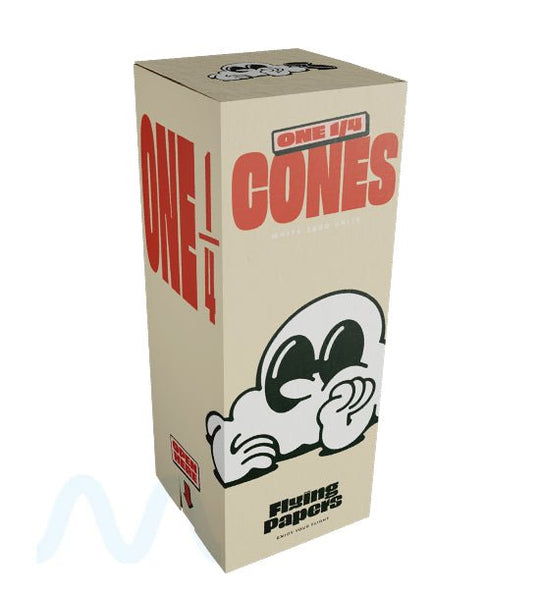 FLYING PAPERS | Classic 1 1/4 Size Pre - Rolled Cones | 84mm - Organic White Paper - 1200 Count - 1