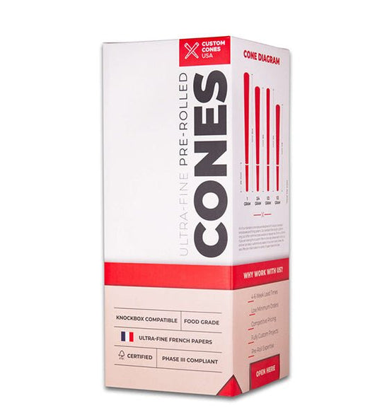 CUSTOM CONES | 98 Special Size Pre - Rolled Cones w/ Filter Tip | 98mm - Bleached White Paper - 800 Count - 1