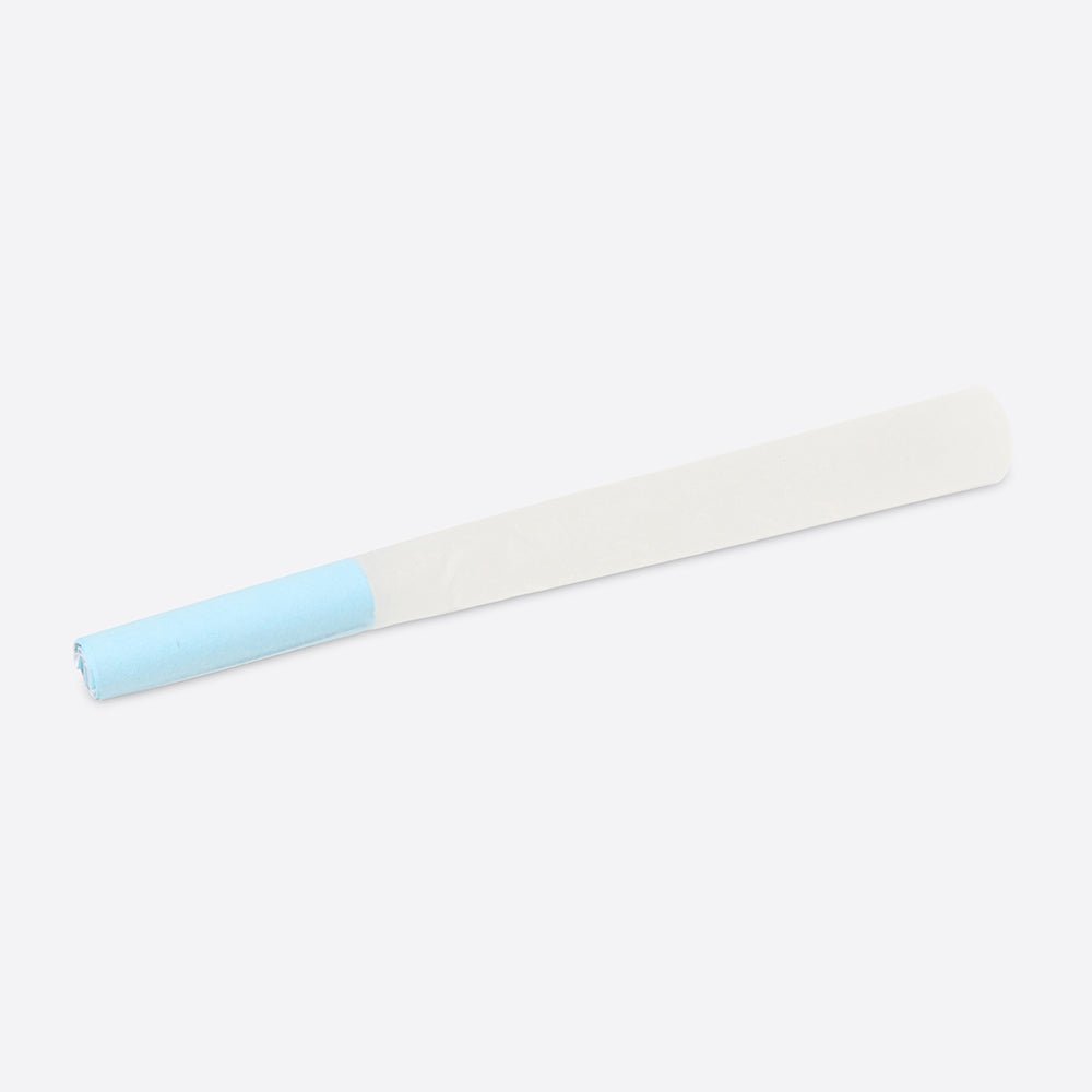 CUSTOM CONES USA | 1 1/4 Size Pre - Rolled Cones w/ Blue Filter Tip | 84mm - Refined White Paper - 900 Count - 1