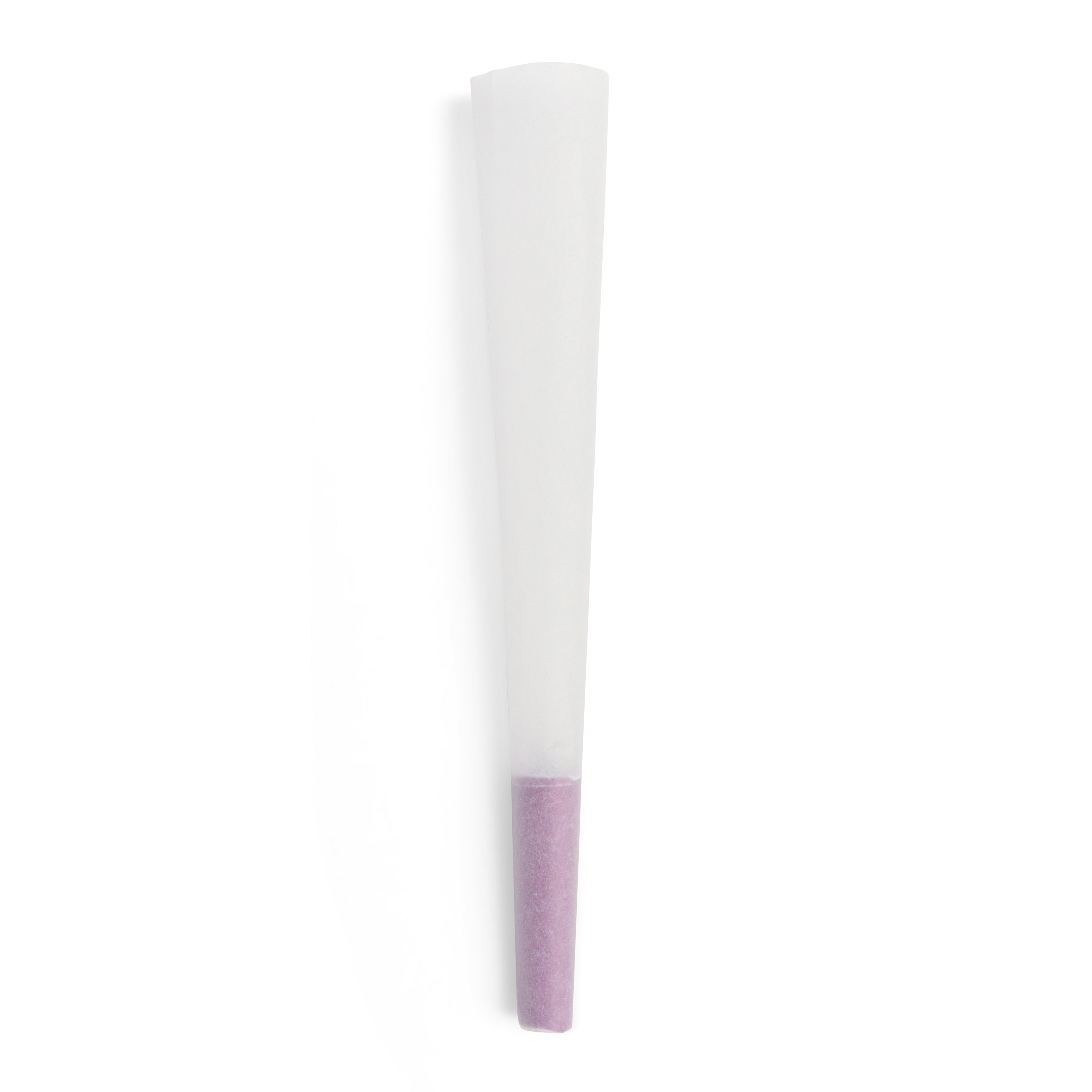 CUSTOM CONES USA | 1 1/4 Size Pre - Rolled Cones w/ Purple Filter Tip | 84mm - Refined White Paper - 900 Count - 1