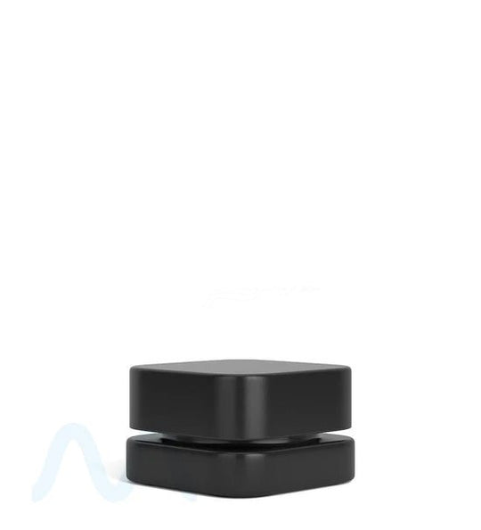 Child Resistant | Qube Black Glass Concentrate Jar w/ Black Cap | 32mm - 5mL - 250 Count - 1