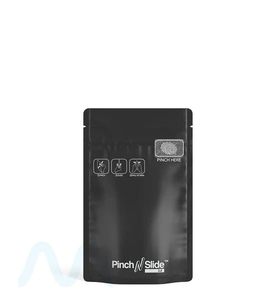 Child Resistant & Tamper Evident | Pinch N Slide 3.0 Matte Black PCR Mylar Bags | 3.6in x 5.7in - 3.5g - 250 Count - 1