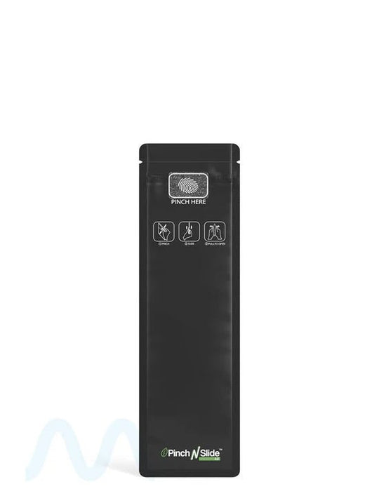 Child Resistant & Tamper Evident | Pinch N Slide 3.0 Matte Black PCR Mylar Bags | 2.4in x 7.8in - 2.5g - 250 Count - 1