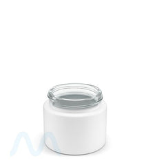 Straight Sided Matte White Glass Jars | 50mm - 2oz - 200 Count