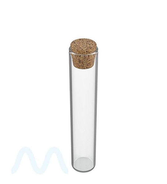 Glass Pre - Roll Tube with Cork Top | 120mm - Clear Glass - 640 Count - 1