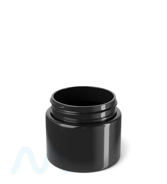 Straight Sided Black Plastic Jars | 53mm - 3oz - 100 Count - 1