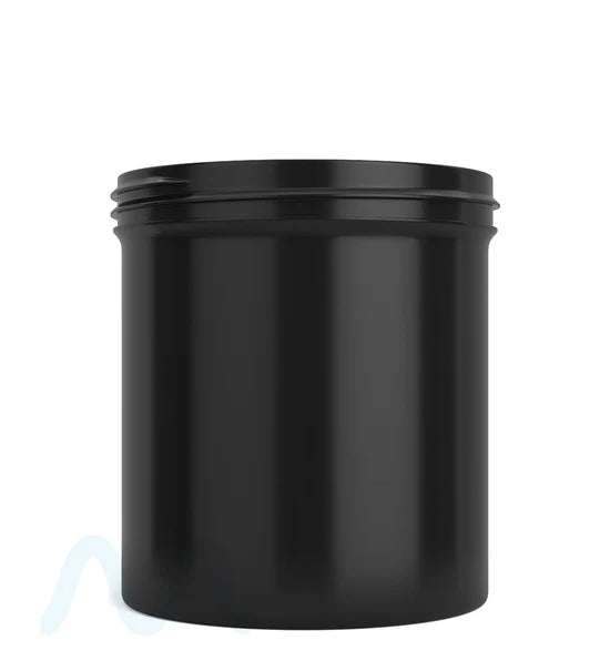 Wide Mouth Straight Sided Black Plastic Jars | 89mm - 16oz - 205 Count - 1