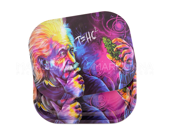 Einstein Rolling Tray w/ Magnetic Cover | 7in x 5.5in - Mini - Metal