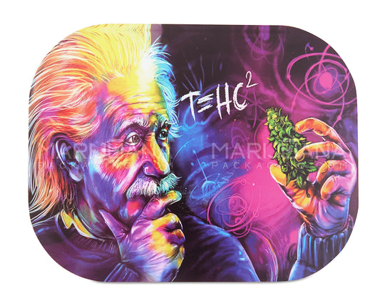 Einstein Rolling Tray w/ Magnetic Cover | 7in x 5.5in - Mini - Metal