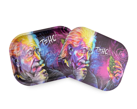 Einstein Rolling Tray w/ Magnetic Cover | 7in x 5.5in - Mini - Metal