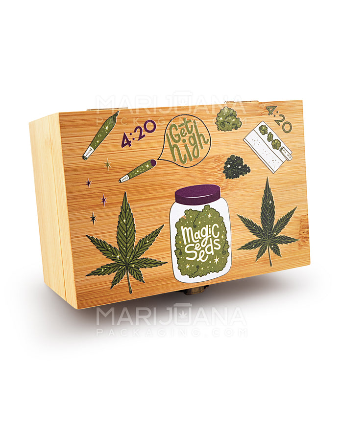 Magic Seeds Collage Wooden Latch Lock Stash Box w/ Accessories | 152mm - Wood Image