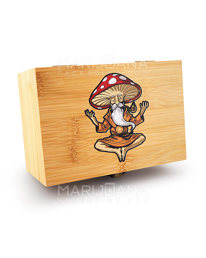 Mushroom Wizard Wooden Latch Lock Stash Box w/ Accessories | 152mm - Wood Image