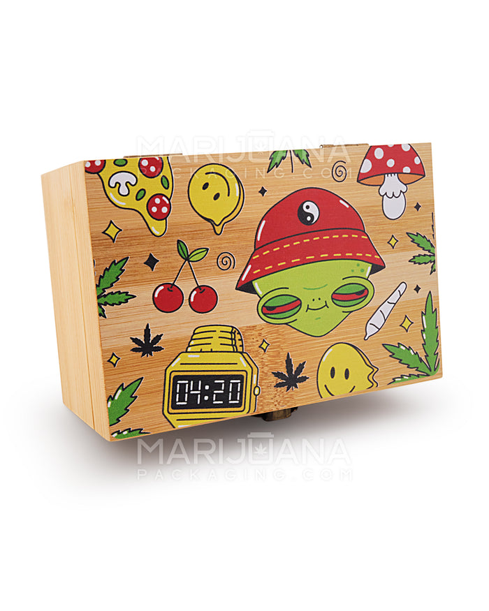 Lifted Alien Collage Wooden Latch Lock Stash Box w/ Accessories | 152mm - Wood Image