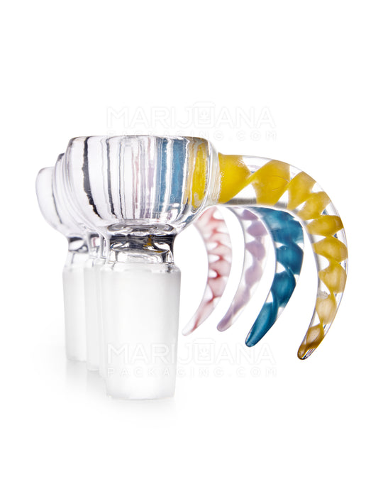 Twist Clear Bowl w/ Spiral Horn Handle | Glass - 14mm - Assorted