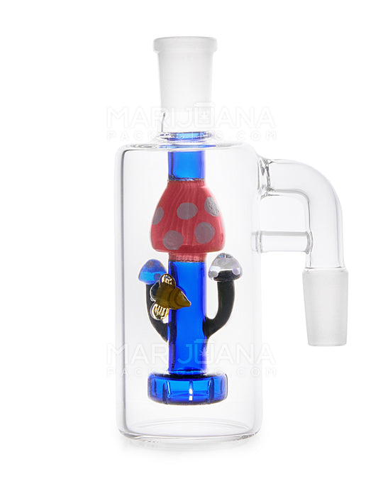 Blue Mushroom Glass Ashcatcher | 14mm - 90 Degree - Male