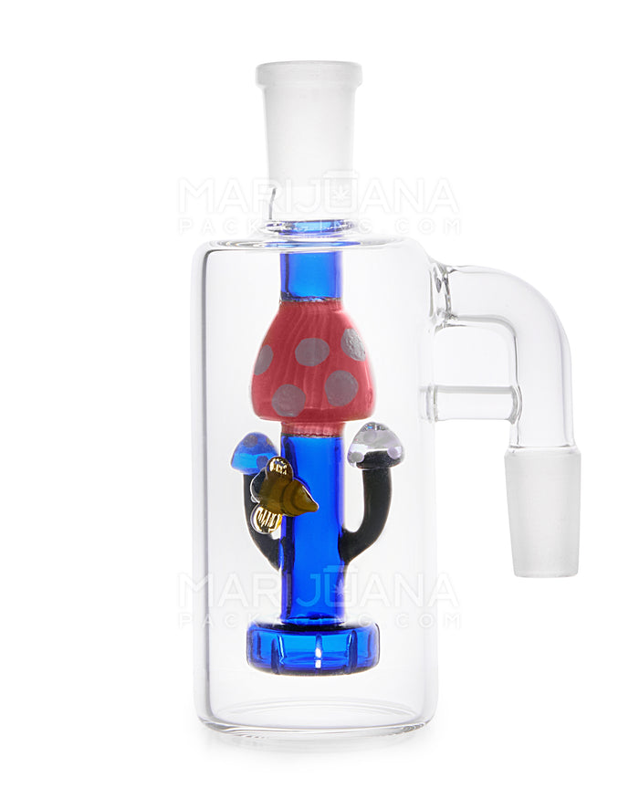 Blue Mushroom Glass Ashcatcher | 14mm - 90 Degree - Male Image