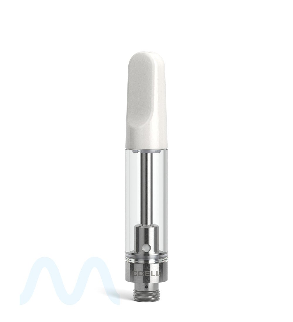 CCELL | TH2 - SE Glass Vape Cartridge with White Ceramic Mouthpiece | 1mL - Snap Fit - 100 Count - 1