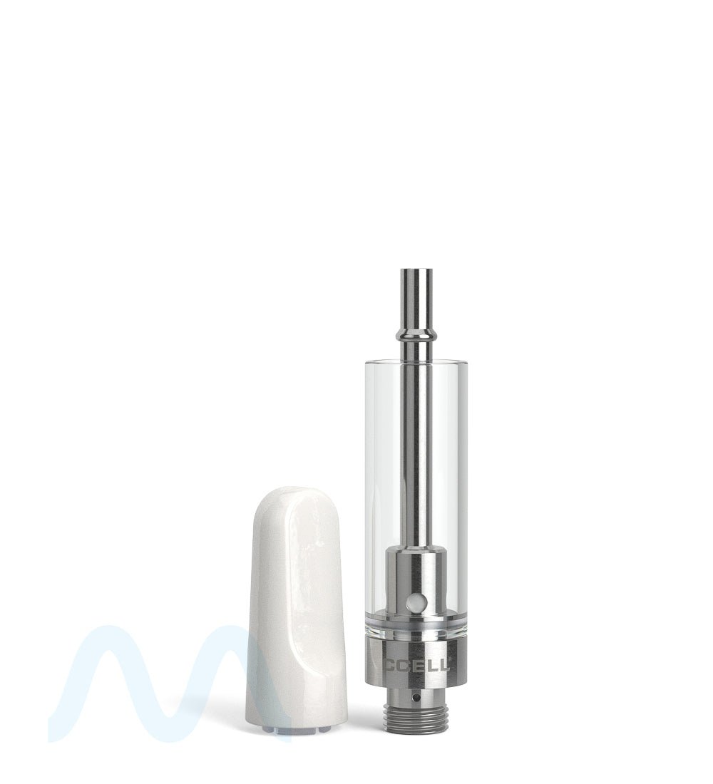 CCELL | TH2 - SE Glass Vape Cartridge with White Ceramic Mouthpiece | 1mL - Snap Fit - 100 Count - 6