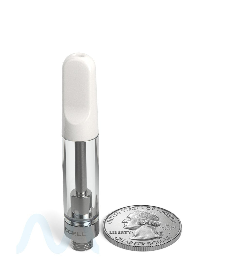 CCELL | TH2 - SE Glass Vape Cartridge with White Ceramic Mouthpiece | 1mL - Snap Fit - 100 Count - 9