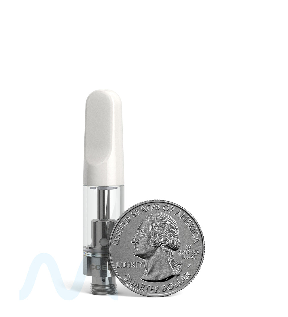 CCELL | TH2 - SE Therma Plastic Vape Cartridge with White Ceramic Mouthpiece | 0.5mL - Snap Fit - 100 Count - 8