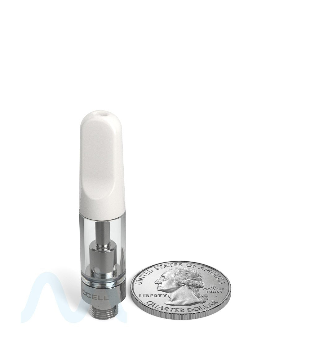 CCELL | TH2 - SE Therma Plastic Vape Cartridge with White Ceramic Mouthpiece | 0.5mL - Snap Fit - 100 Count - 9