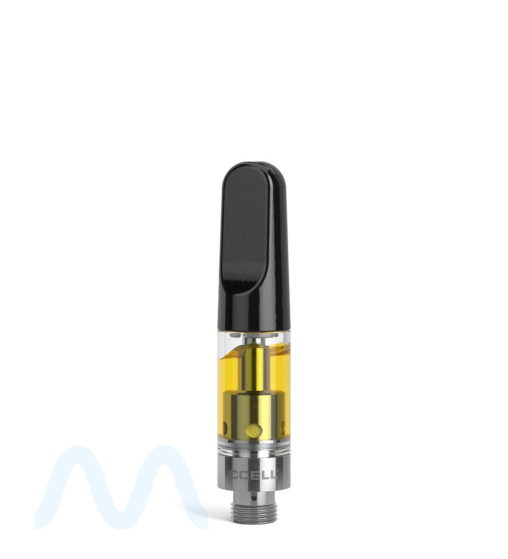 CCELL | TH2 - SE Glass Vape Cartridge with Black Ceramic Mouthpiece | 0.5mL - Snap Fit - 100 Count - 5