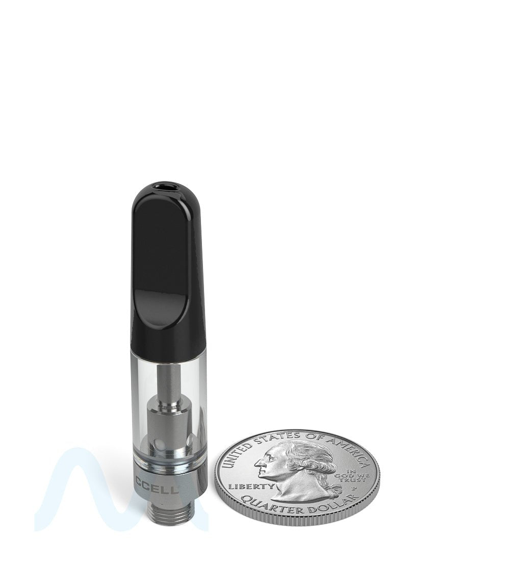 CCELL | TH2 - SE Glass Vape Cartridge with Black Ceramic Mouthpiece | 0.5mL - Snap Fit - 100 Count - 9