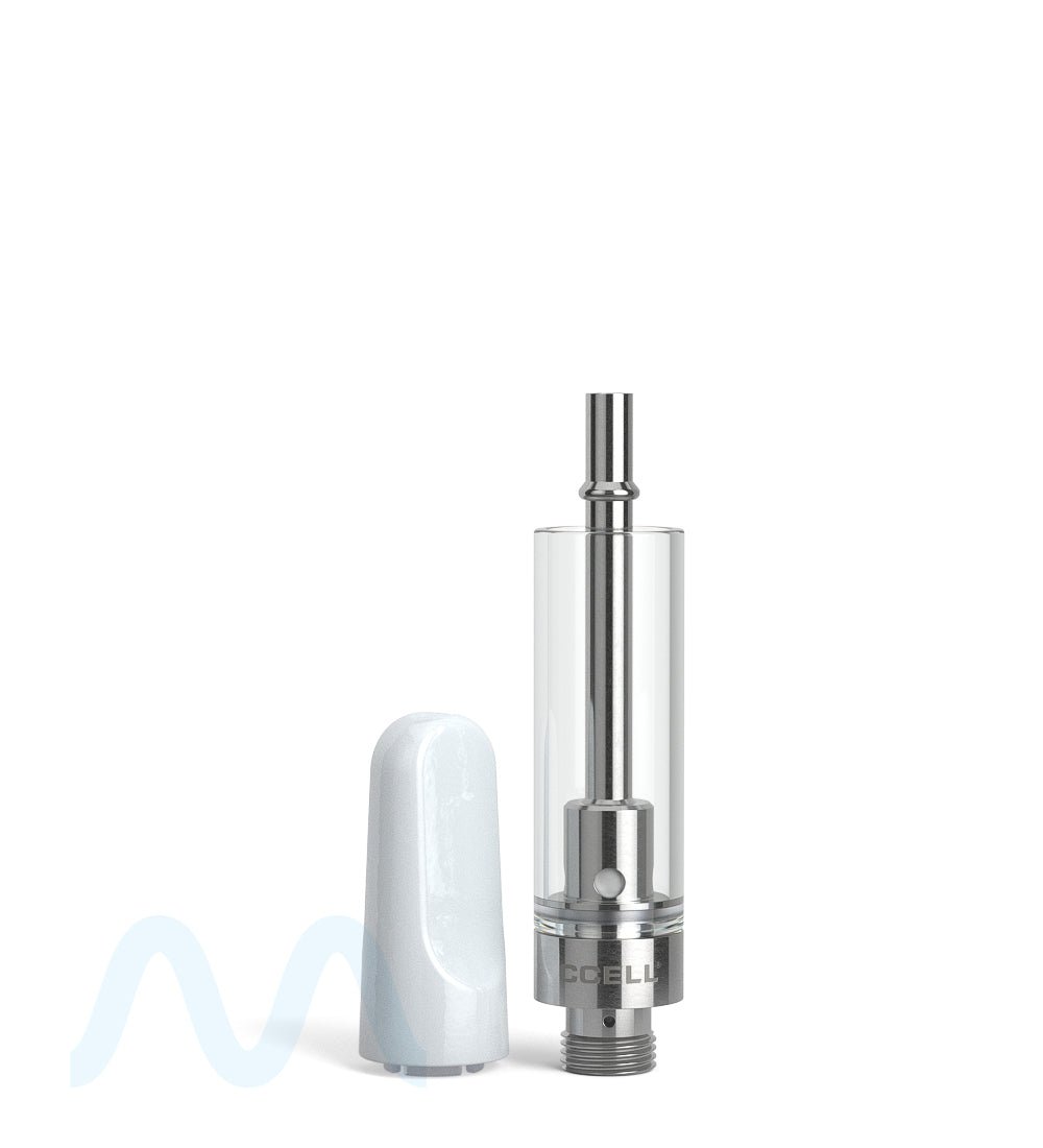 CCELL | TH2 - SE Glass Vape Cartridge with White Plastic Mouthpiece | 1mL - Snap Fit - 100 Count - 6