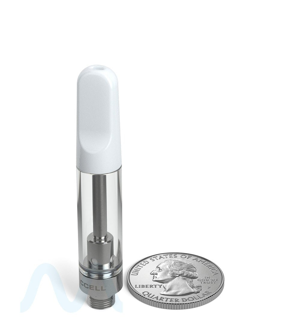 CCELL | TH2 - SE Glass Vape Cartridge with White Plastic Mouthpiece | 1mL - Snap Fit - 100 Count - 9