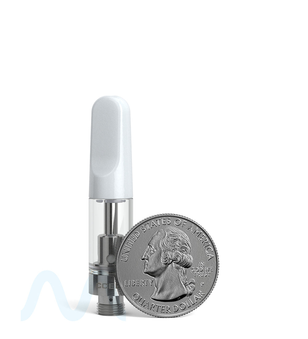 CCELL | TH2 - SE Therma Plastic Vape Cartridge with White Plastic Mouthpiece | 0.5mL - Snap Fit - 100 Count - 8