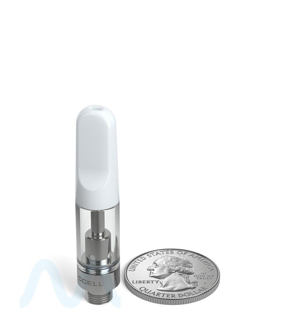 CCELL | TH2 - SE Therma Plastic Vape Cartridge with White Plastic Mouthpiece | 0.5mL - Snap Fit - 100 Count - 9