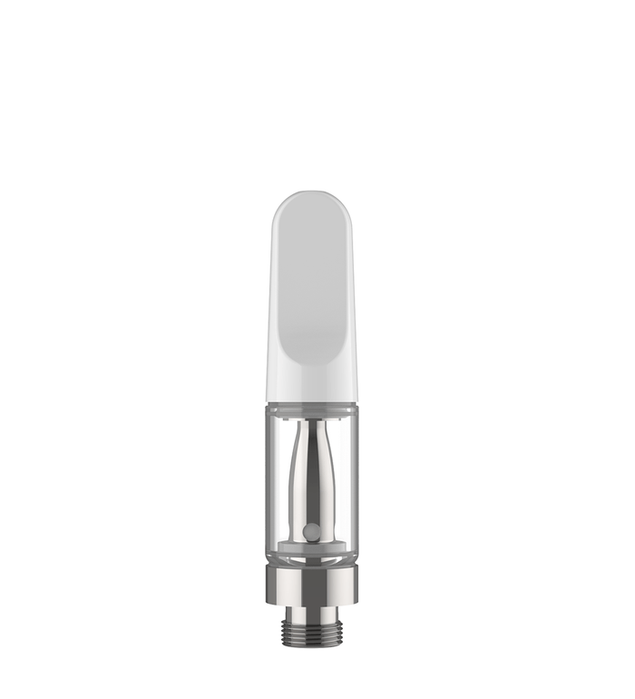 CCELL | TH2-EVO Glass Vape Cartridge with White Ceramic Mouthpiece | 0.5mL - Snap Fit - 100 Count Image