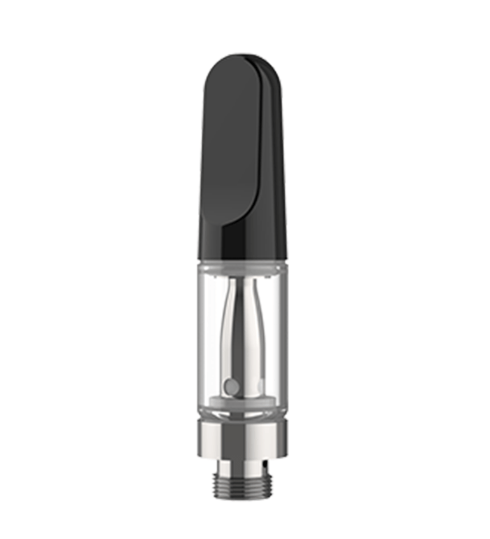 CCELL | TH2-EVO Glass Vape Cartridge with Black Plastic Mouthpiece | 0.5mL - Snap Fit - 100 Count Image