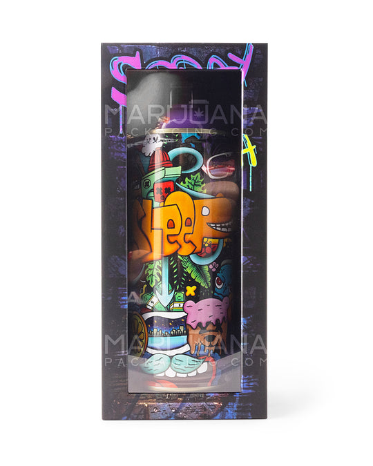 TECHNO TORCH | Graffiti Art Design Aluminum Spray Can Flame Torch | 7.5in Tall - Butane - Purple