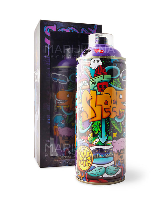 TECHNO TORCH | Graffiti Art Design Aluminum Spray Can Flame Torch | 7.5in Tall - Butane - Purple