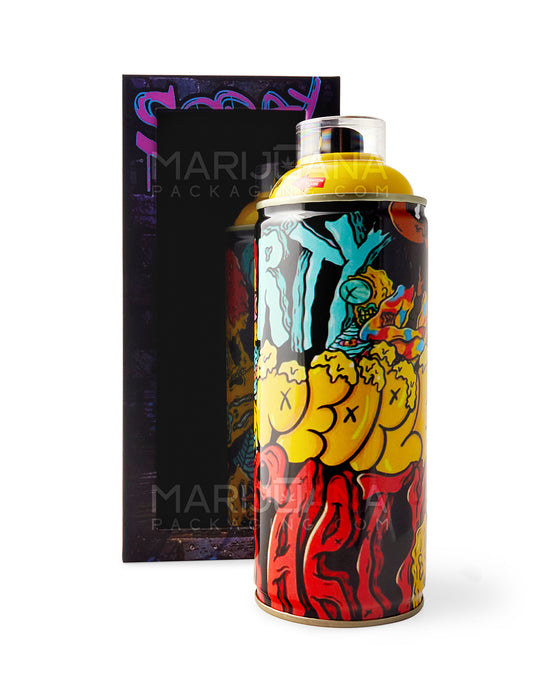 TECHNO TORCH | Graffiti Art Design Aluminum Spray Can Flame Torch | 7.5in Tall - Butane - Yellow