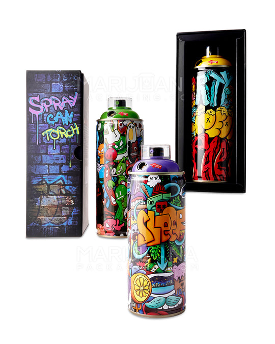 TECHNO TORCH | Graffiti Art Design Aluminum Spray Can Flame Torch | 7.5in Tall - Butane - Yellow