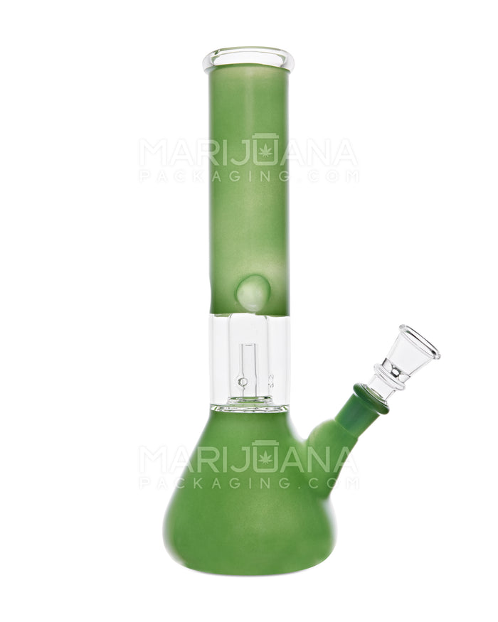 Straight Neck Showerhead Perc Glass Beaker Water Pipe w/ Ice Catcher | 10in Tall - 14mm Bowl - Green Image