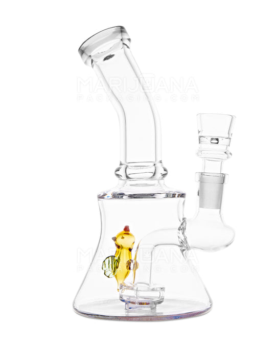 Bent Neck R&M Bee Showerhead Perc Glass Water Pipe w/ Base Decals | 7in Tall - 14mm Bowl - Assorted - 4