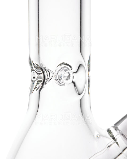 USA Glass | Straight Heavy Glass Beaker Water Pipe w/ Ice Catcher | 14in Tall - 14mm Bowl - Clear