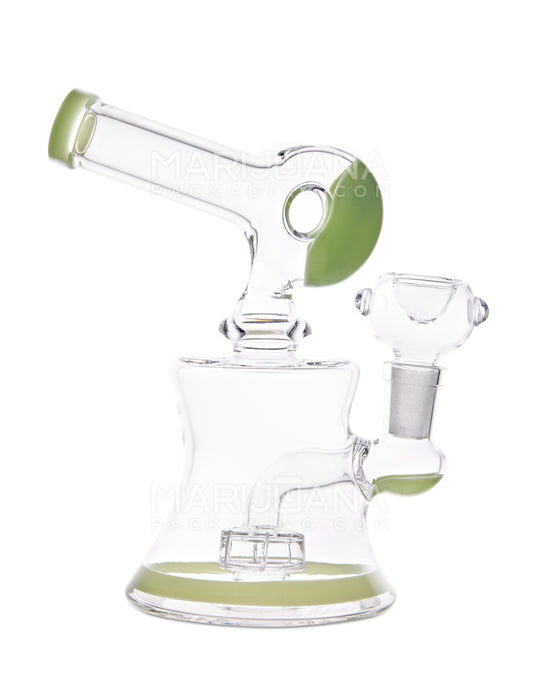 USA Glass | Sidecar Donut Glass Water Pipe w/ Honeycomb Bowl | 6.5in Tall - 14mm Bowl - Green